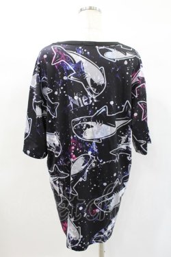 画像2: NieR Clothing / プリント半袖CUTSEW F 黒 H-25-01-28-1003-PU-TO-KB-ZH