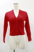 Katie / FRENCH TOUCH scallop short cardigan  RED H-25-02-02-011-LO-TO-KB-ZH