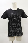 HN+DIE / スカル刺繍Tシャツ  黒 H-25-02-02-017-HN-TO-KB-ZT083