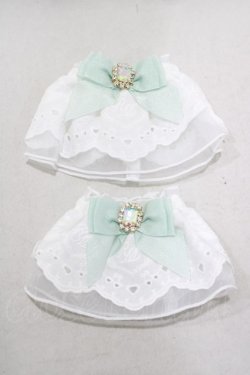 画像1: RoseMarie seoir / lace cuffs  オフ/ミント H-25-02-03-1056-LO-ZA-NS-ZH