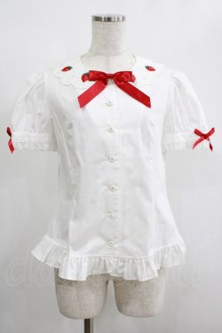 画像1: Angelic Pretty / Dessert Berryブラウス Free オフ/レッド H-25-02-06-049-AP-BL-NS-ZH