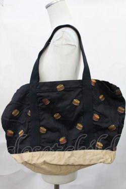 画像2: Candy Stripper / BURGER PANIC TOTE BAG  黒 H-25-02-06-1012-PU-BG-KB-ZH