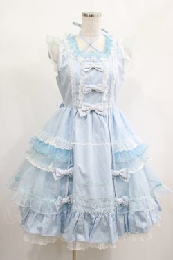 画像1: Angelic Pretty / Candyストライプリボンワンピース Free サックス H-25-02-09-001-AP-OP-NS-ZH