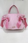 Maison de FLEUR / ベロアサイドリボントートバッグ  ピンク H-25-02-09-049-LO-BG-NS-ZH