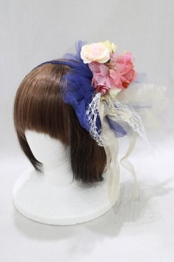 画像1: Angelic Pretty / Classic Rose Dollカチューシャ  ネイビー H-25-02-09-065-AP-AC-NS-ZH