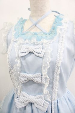 画像4: Angelic Pretty / Candyストライプリボンワンピース Free サックス H-25-02-09-001-AP-OP-NS-ZH