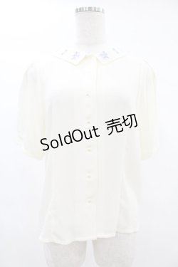 画像1: an another angelus / スミレ刺繍衿ブラウス Free OFF WHITE H-25-02-10-1052-CA-BL-NS-ZH