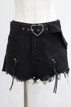 画像1: PUNK RAVE / SWEETHEART SHORTS S ブラック H-25-02-12-038-PU-PA-KB-ZS