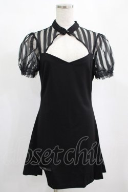 画像1: PUNK RAVE / Chinese Style Silk Fan Cheongsam Dress L ブラック H-25-02-12-005-PU-OP-KB-OS