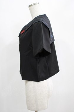 画像2: PUNK RAVE / Chinese Style Silk Fan black sailor collar girl uniform jacket L ブラック H-25-02-12-051-PU-TO-KB-ZS