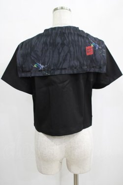 画像3: PUNK RAVE / Chinese Style Silk Fan black sailor collar girl uniform jacket L ブラック H-25-02-12-051-PU-TO-KB-ZS