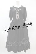 m petit by misako / AMレースアップワンピース M ブラック H-25-02-12-1024-LO-OP-NS-ZH