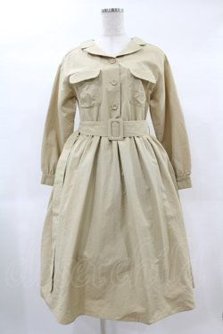 画像1: an another angelus / アウトポケット開襟シャツワンピース Free L/BEIGE H-25-02-12-1030-CA-OP-NS-ZH