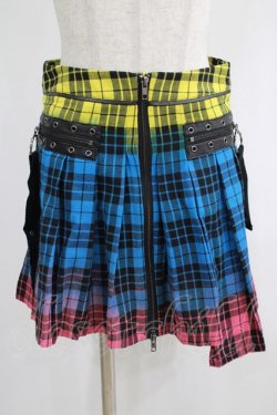 画像1: PUNK RAVE / COLOUR PUNK SKIRT XS ミックスカラー H-25-02-12-029-PU-SK-KB-OS