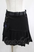 PUNK RAVE / pleated skirt with waist bag XS ブラック H-25-02-13-046-PU-SK-KB-ZS