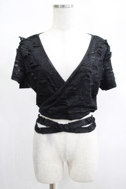 画像1: PUNK RAVE / Terror black crop top XL-XXL ブラック H-25-02-13-060-PU-TO-KB-ZS