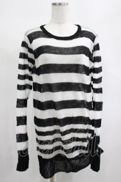 画像1: PUNK RAVE / Insanity striped sweater Free ホワイト H-25-02-13-061-PU-TO-KB-OS