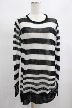 画像1: PUNK RAVE / Insanity striped sweater Free ホワイト H-25-02-13-063-PU-TO-KB-ZS