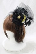 RQ-BL / NightTime fascinatorクリップ  ブラック H-25-02-13-077-GO-AC-KB-ZH