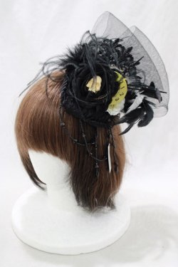 画像1: RQ-BL / NightTime fascinatorクリップ  ブラック H-25-02-13-077-GO-AC-KB-ZH