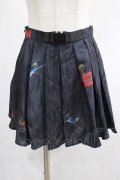 PUNK RAVE / Black printed pleated skirt XS ブラック H-25-02-13-031-PU-SK-KB-ZY