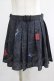 画像1: PUNK RAVE / Black printed pleated skirt S ブラック H-25-02-13-033-PU-SK-KB-ZS (1)