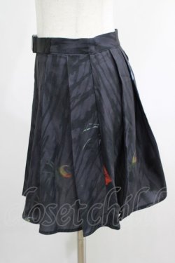 画像2: PUNK RAVE / Black printed pleated skirt S ブラック H-25-02-13-033-PU-SK-KB-ZS