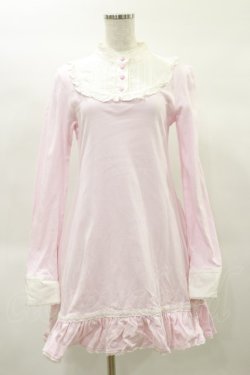 画像1: Angelic Pretty / クラシカル立ち襟カットワンピース Free ピンク H-25-02-14-072-AP-OP-NS-ZH