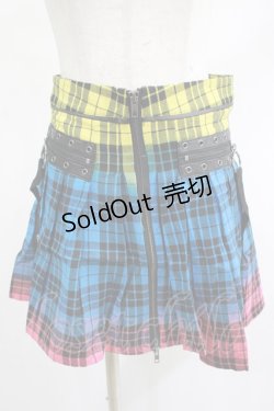 画像1: PUNK RAVE / COLOUR PUNK SKIRT XS ミックスカラー H-25-02-14-1015-PU-SK-KB-ZS