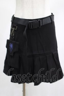 画像1: PUNK RAVE / pleated skirt with waist bag S ブラック H-25-02-14-1019-PU-SK-KB-OS