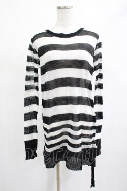 画像1: PUNK RAVE / Insanity striped sweater Free ホワイト H-25-02-14-1023-PU-TO-KB-ZY