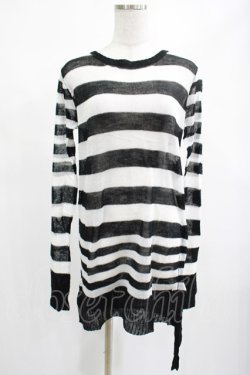 画像1: PUNK RAVE / Insanity striped sweater Free ホワイト H-25-02-14-1024-PU-TO-KB-ZI