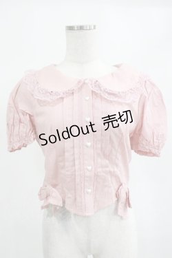 画像1: DARK IN LOVE / Pink princess heart button doll collar blouse XS ピンク H-25-02-14-1028-PU-BL-KB-ZH