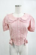 DARK IN LOVE / Pink princess heart button doll collar blouse S ピンク H-25-02-14-1029-PU-BL-KB-ZY