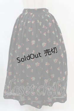 画像1: Jane Marple / Strawberry jacquard dress skirt M ブラック H-25-02-15-1035-JM-SK-KB-ZH