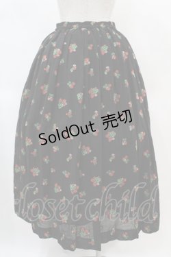 画像2: Jane Marple / Strawberry jacquard dress skirt M ブラック H-25-02-15-1035-JM-SK-KB-ZH