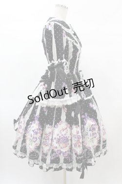 画像3: metamorphose / すみれのブーケ姫袖ワンピース 1（通常サイズ） ブラック H-25-02-19-1029-ME-OP-NS-ZH