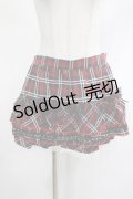 DARK IN LOVE / red white plaid mesh sweet cool mini skirt XL 赤 H-25-02-19-2026-PU-SK-KB-ZH