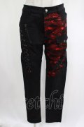 PUNK RAVE / MANIFESTO BLACK/RED TROUSERS M 黒×赤 H-25-02-19-2029-PU-PA-KB-ZH