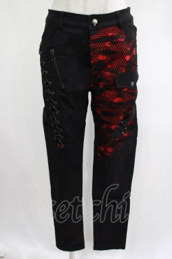 画像1: PUNK RAVE / MANIFESTO BLACK/RED TROUSERS M 黒×赤 H-25-02-19-2029-PU-PA-KB-ZH