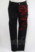 PUNK RAVE / MANIFESTO BLACK/RED TROUSERS M 黒×赤 H-25-02-19-2030-PU-PA-KB-ZH