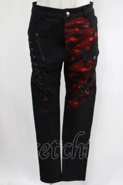 画像1: PUNK RAVE / MANIFESTO BLACK/RED TROUSERS M 黒×赤 H-25-02-19-2030-PU-PA-KB-ZH