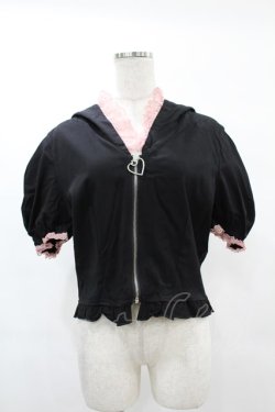 画像1: DARK IN LOVE / Alternative fashion cat haunt zipper top XL ブラック H-25-02-21-1050-PU-TO-KB-ZH