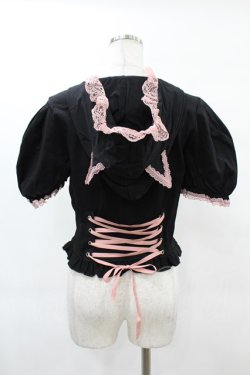 画像2: DARK IN LOVE / Alternative fashion cat haunt zipper top L ブラック H-25-02-21-1052-PU-TO-KB-ZH