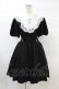 画像1: DARK IN LOVE / Alice in Wonderland contrast collar dress L ブラック H-25-02-21-1006-PU-OP-KB-ZH (1)