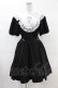 画像1: DARK IN LOVE / Alice in Wonderland contrast collar dress L ブラック H-25-02-21-1007-PU-OP-KB-ZH (1)