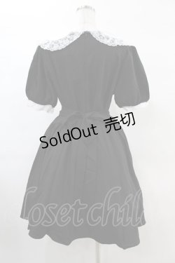 画像2: DARK IN LOVE / Alice in Wonderland contrast collar dress L ブラック H-25-02-21-1007-PU-OP-KB-ZH