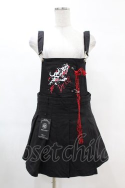 画像1: DARK IN LOVE / Blood devil strap pleated dress L ブラック H-25-02-21-1029-PU-OP-KB-ZH