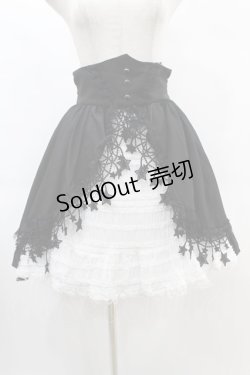 画像1: DARK IN LOVE / Black white lolita frilly star high waist skirt S ブラック H-25-02-21-1003-PU-SK-KB-ZH