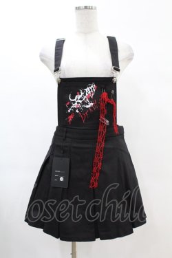 画像1: DARK IN LOVE / Blood devil strap pleated dress M ブラック H-25-02-21-1030-PU-OP-KB-ZH